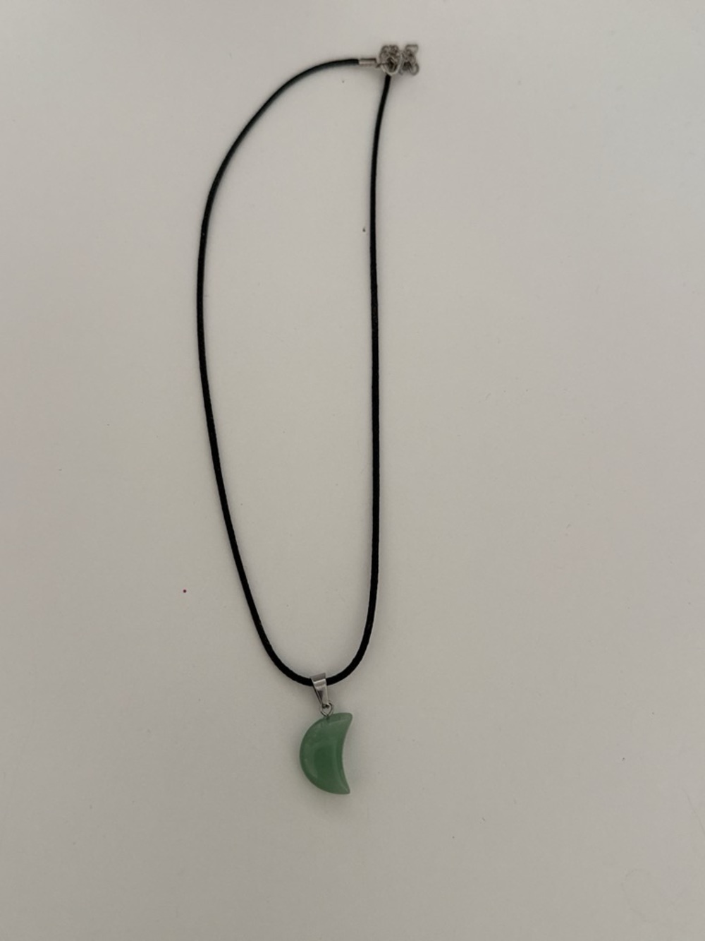 Green Crescent Moon Pendant Necklace - Women Jewelry